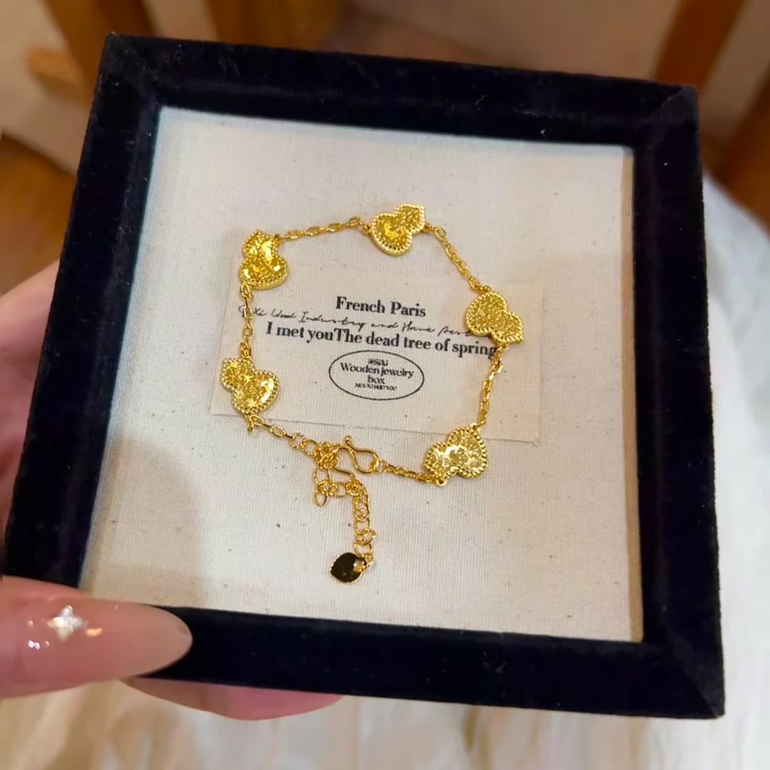 铜合金手链 闪碎冰双面葫芦手链女福禄手链亮面时尚