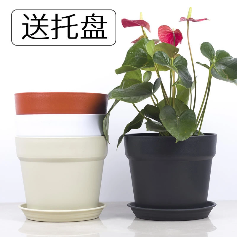 简约树脂圆形室内塑料加厚仿陶花盆多肉大阳台欧式盆栽果树植物盆