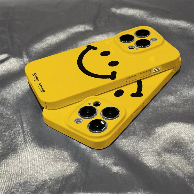 小众ins简约笑脸苹果13promax手机壳iPhone14菲林壳12全包11硬壳