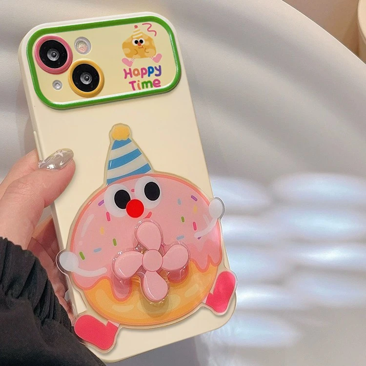 立体旋转甜甜圈iPhone14promax镜头框手机壳苹果13/12/11全包软套