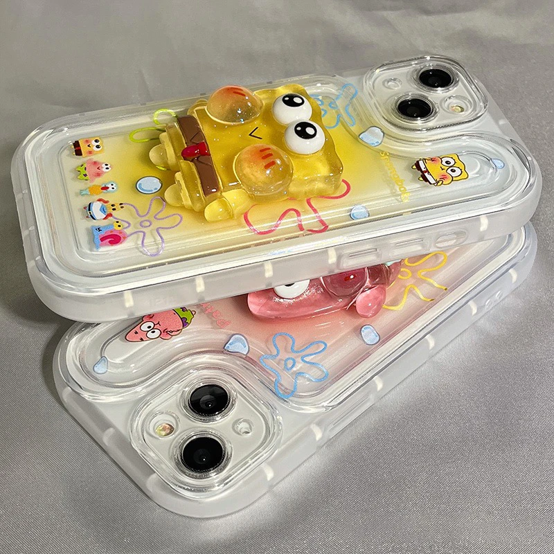 ins海绵宝宝派大星iPhone13苹果14promax手机壳11女12全包xr软套
