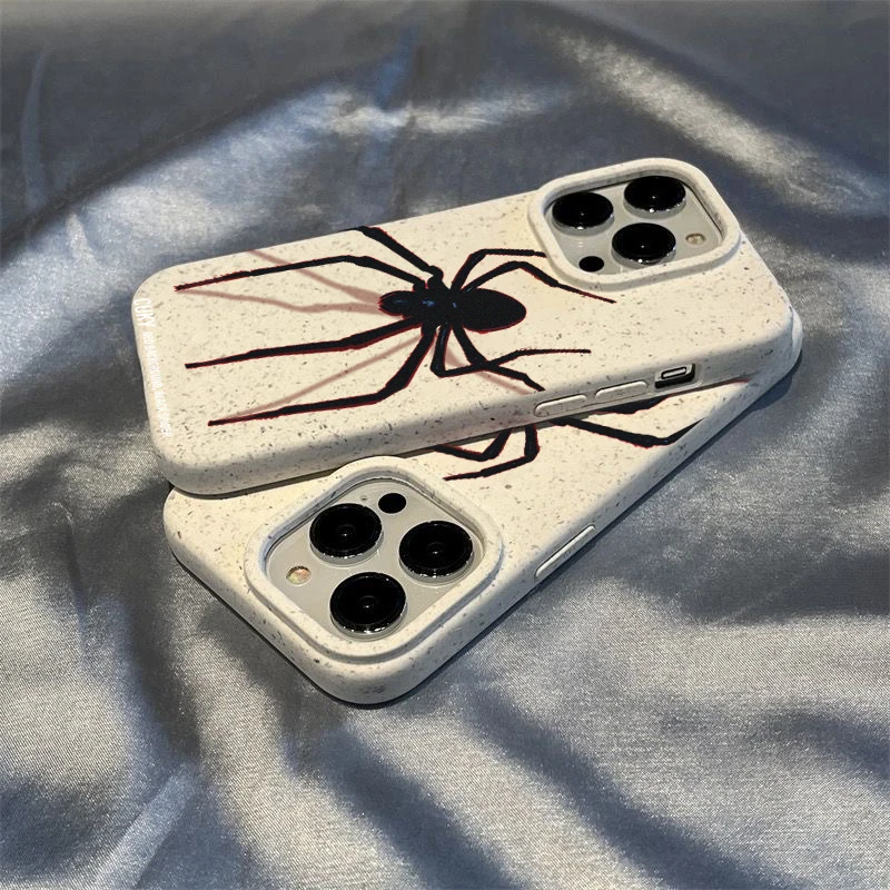 简约ins蜘蛛iPhone13手机壳14promax苹果11小麦壳12软7/8p套xs男