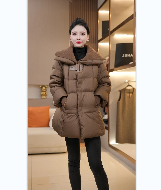 【晓卓专属】时尚宽松加厚百搭90白鸭绒羽绒服