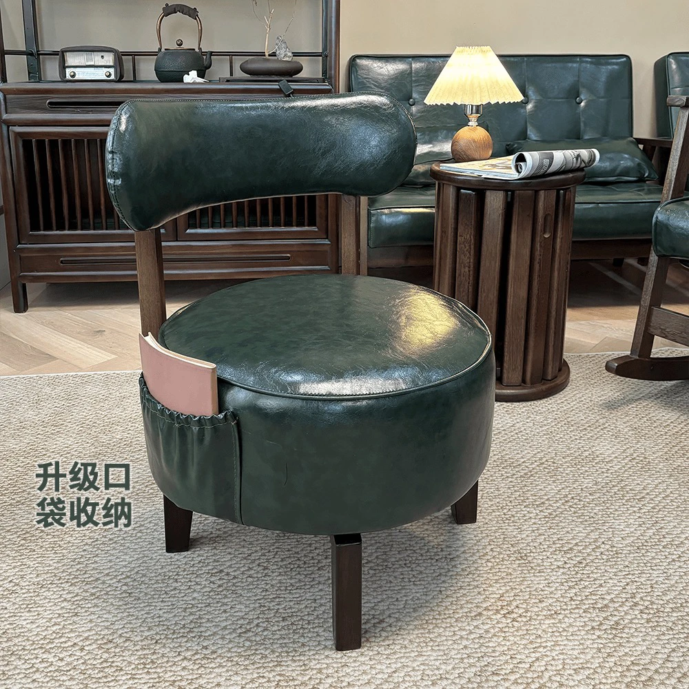 【软包旋转大沙发】实木新中式懒人椅沙发椅阳台休闲椅卧室客厅椅