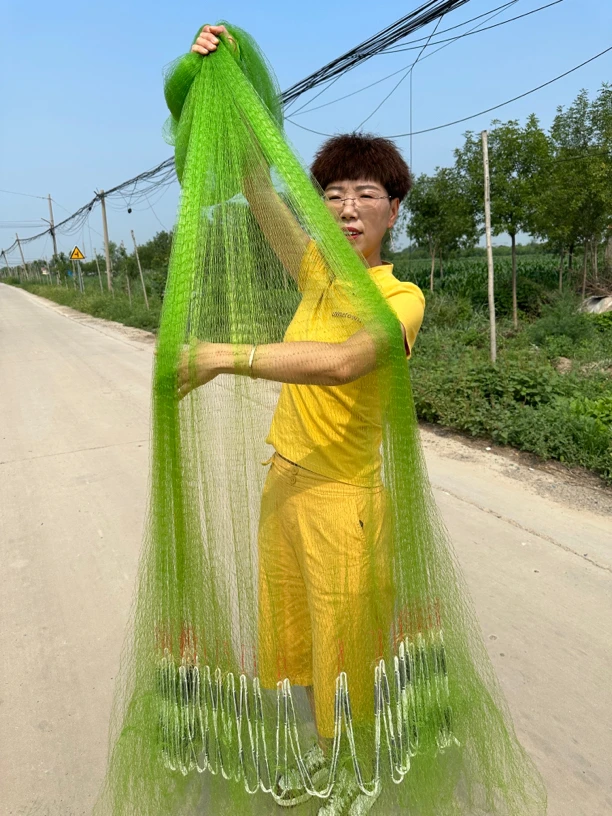 荷兰钓鱼线一指半4米半打开直径7米全网9斤纯手工双扣铅坠子