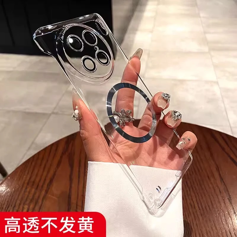 自带镜头膜适用vivox100pro手机壳新款超薄透明无边框磁吸防摔x90