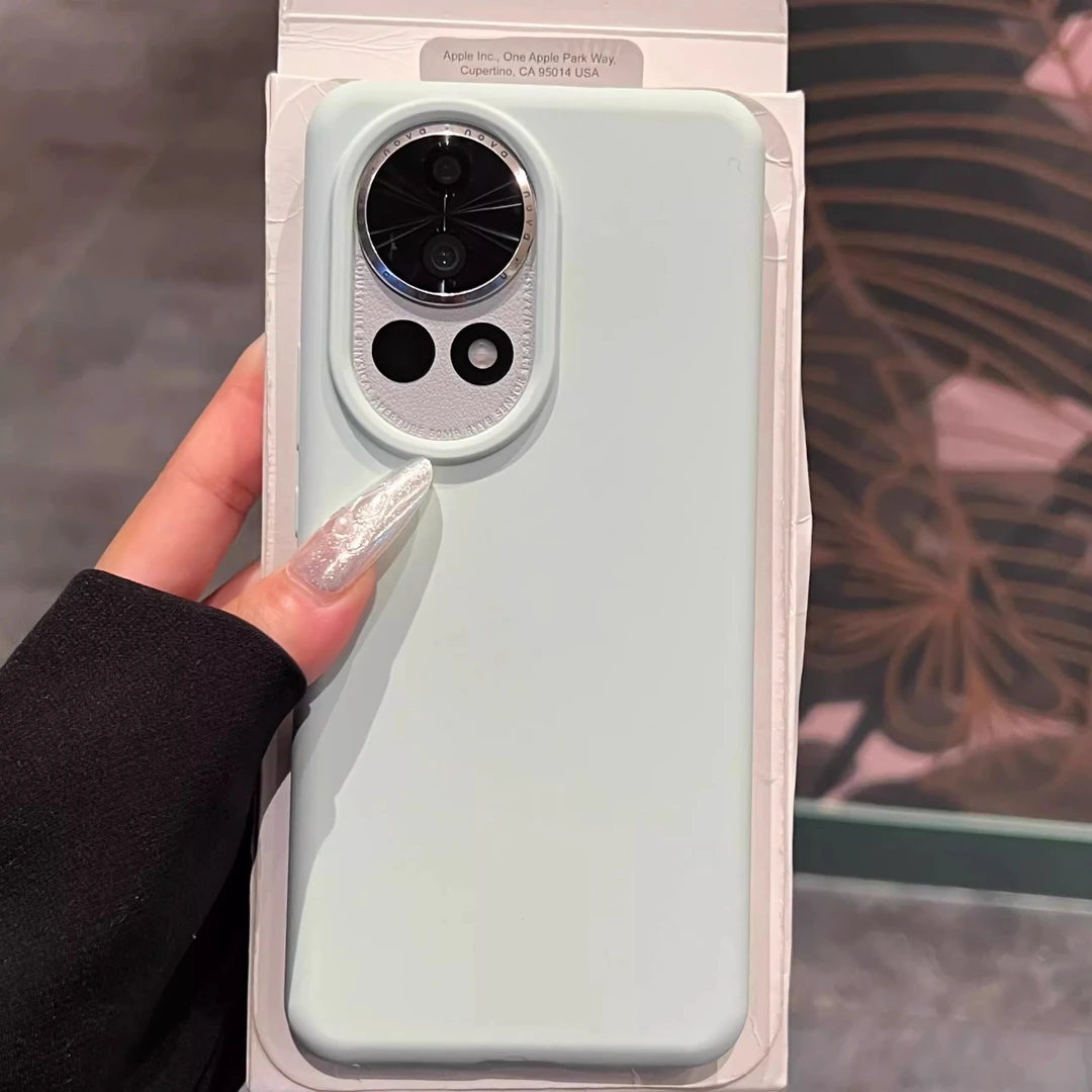 ins风薄荷绿适用nova13pro手机壳nova12/13液态硅胶全包边防摔壳