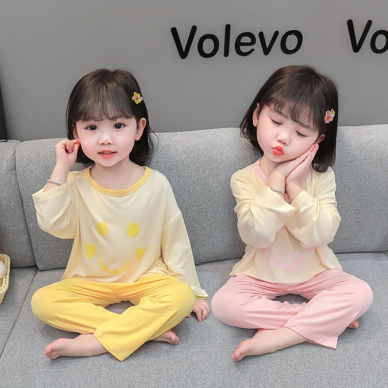 儿童睡衣女童家居服长袖莫代尔套装宝宝空调服夏季薄款洋气两件套