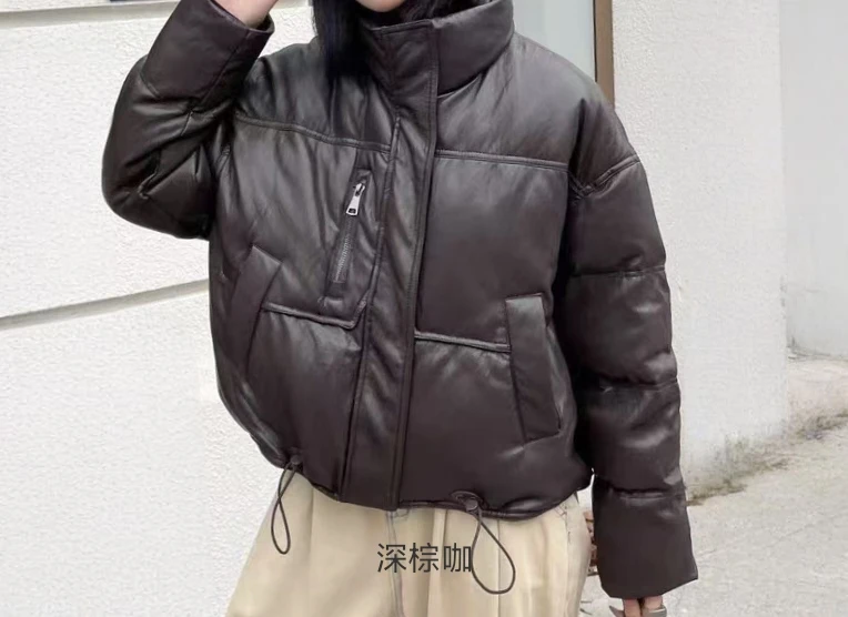 小众高端蛋白皮90白鸭绒皮棉衣