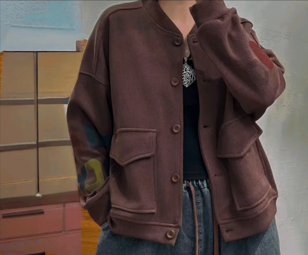 复合棉深秋款棒球领外套