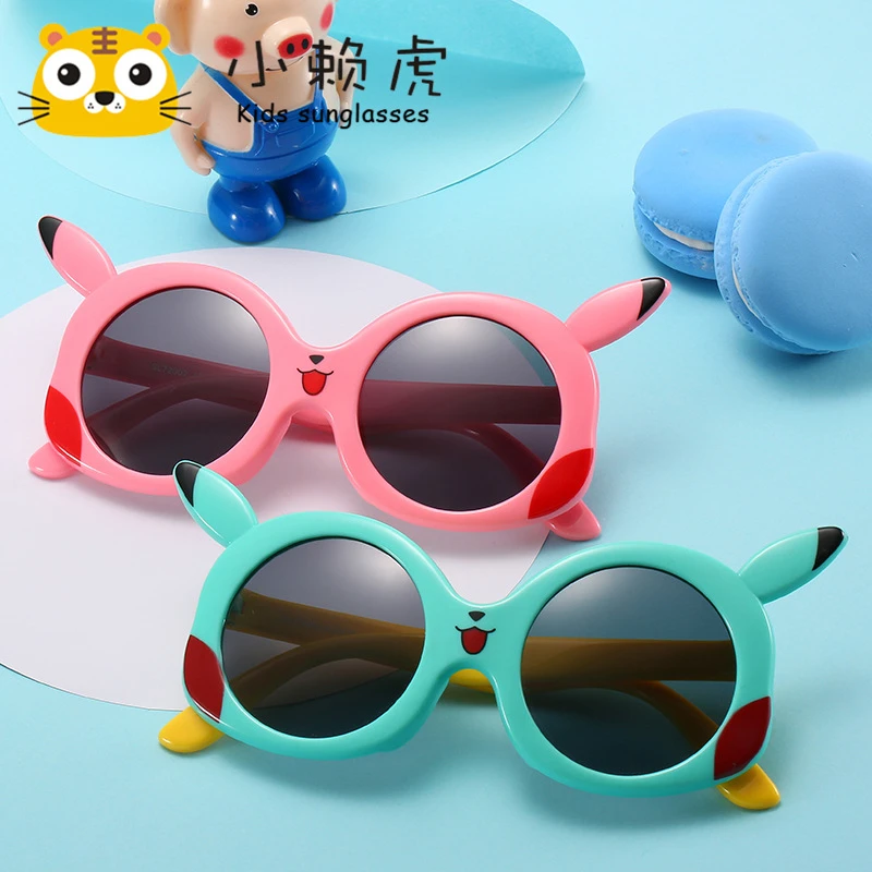 新款现货可爱卡通比卡丘时尚防紫外线偏光墨镜宝宝眼镜儿童太阳镜