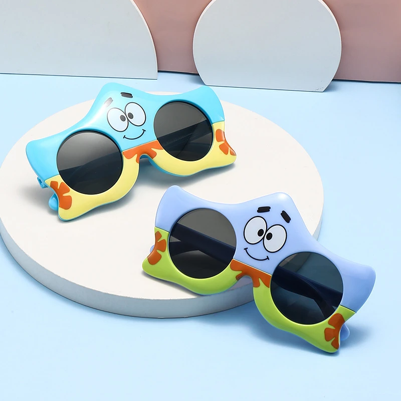 儿童卡通派大星偏光太阳镜可爱宝宝护眼墨镜 防紫外线硅胶遮阳镜