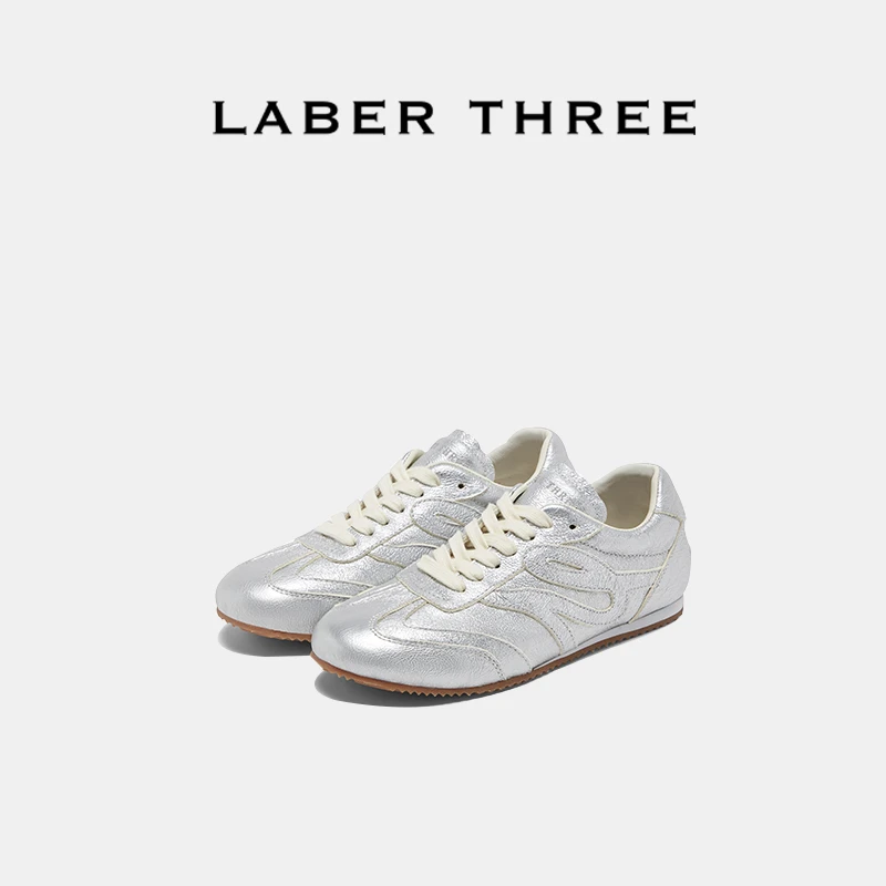 LABER THREE 2024春夏新款LT圆头德训鞋时尚鞋子平跟潮鞋百搭洋气