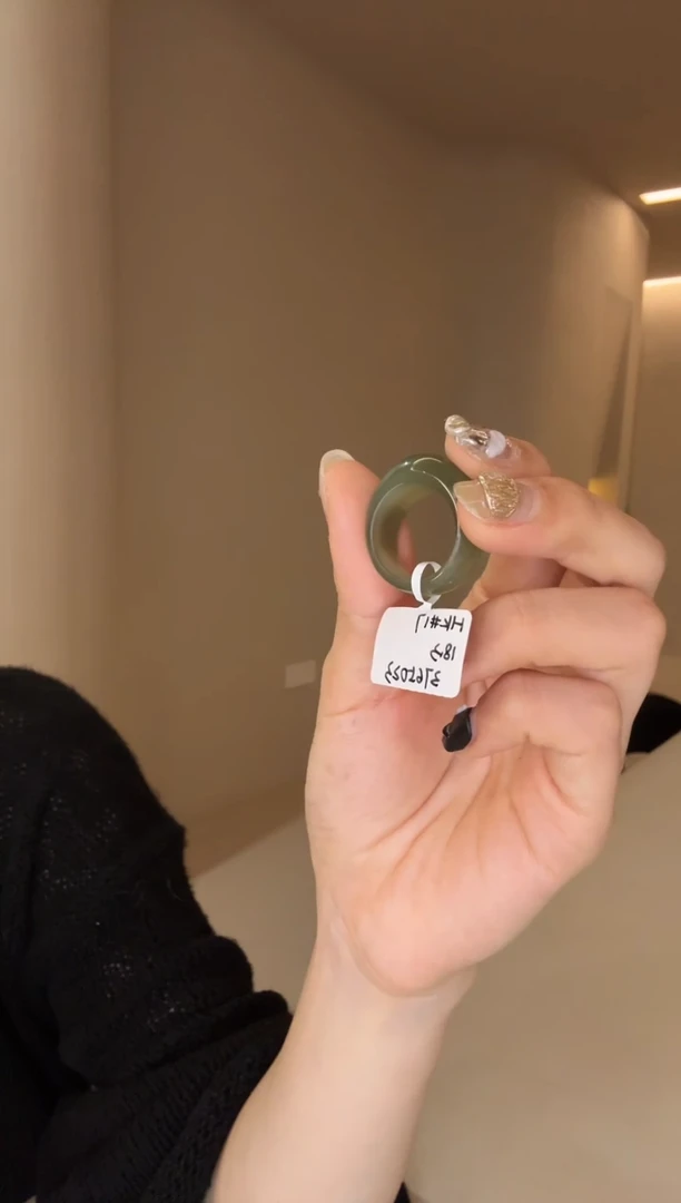 【闪购商品】和田玉戒指未镶嵌17码绿馒头多样性发其一