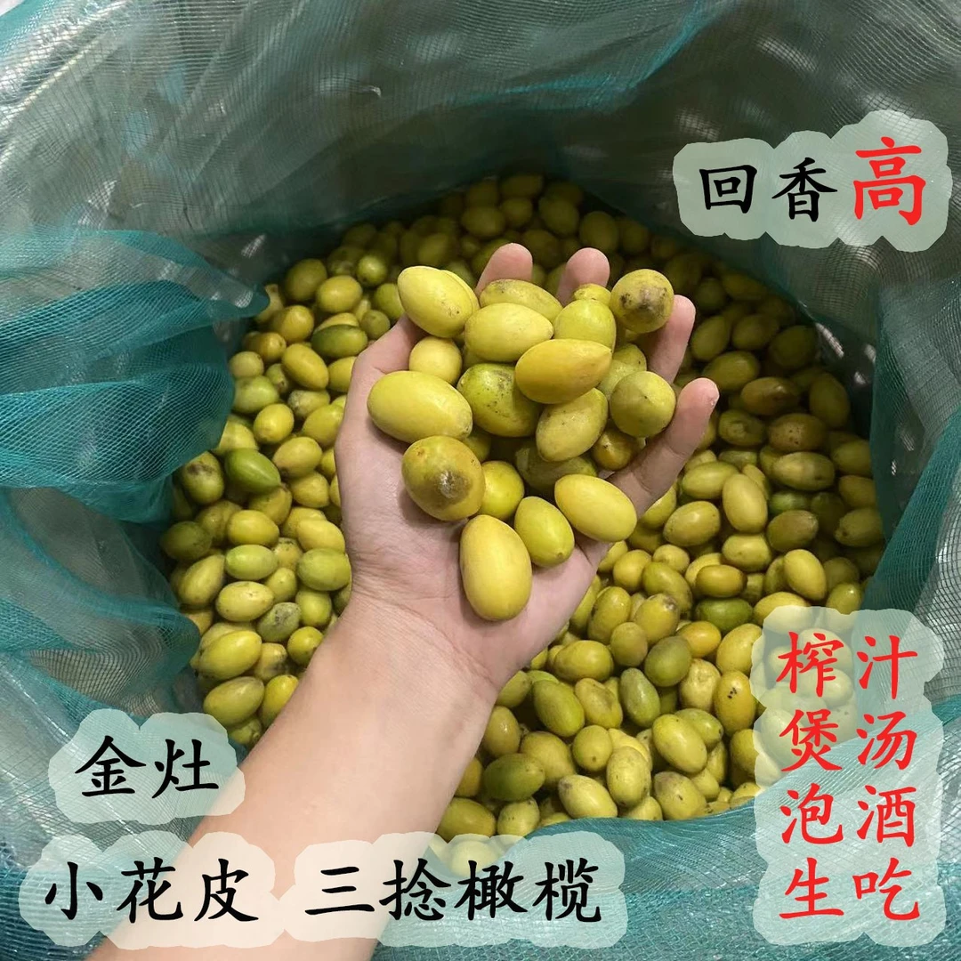 潮汕金灶本地花皮三捻橄榄三凌橄榄生吃榨汁煲汤1斤 介意花皮勿拍