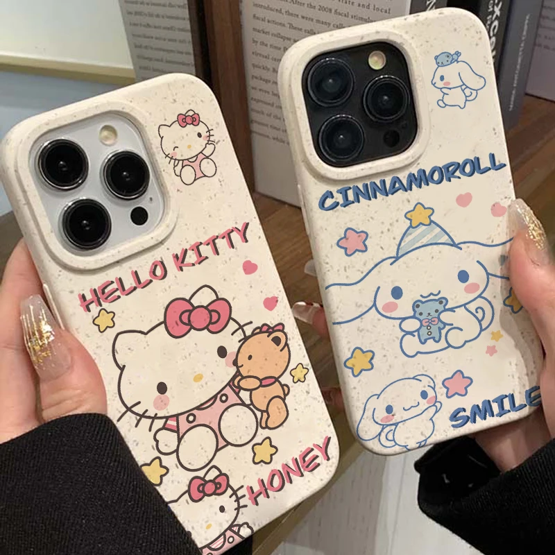 凯蒂猫玉桂狗iPhone15手机壳苹果14/13/12/11promax小麦壳xs软壳