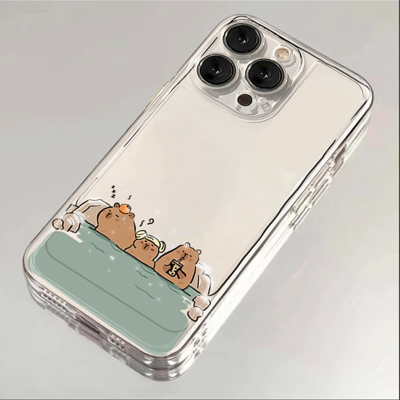 泡澡水豚苹果华为iPhone15/14promax手机壳13软壳12太空壳11/xs/T