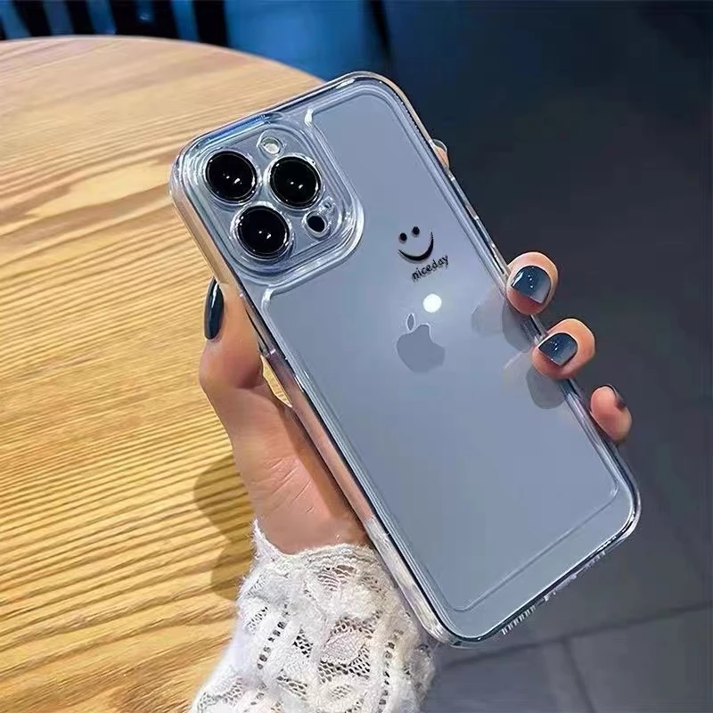 开心笑脸苹果oppo小米vivo华为iPhone15手机壳14promax太空软壳13