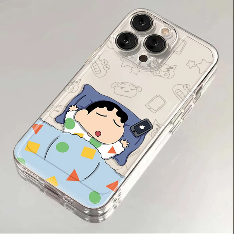睡觉小新苹果小米华为iphone15promax手机壳14太空13/12/11软壳DC