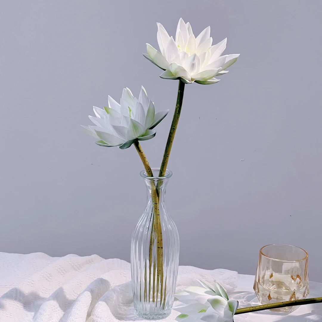 荷花仿真花莲花假花摆件客厅插花瓶摆设拍摄道具