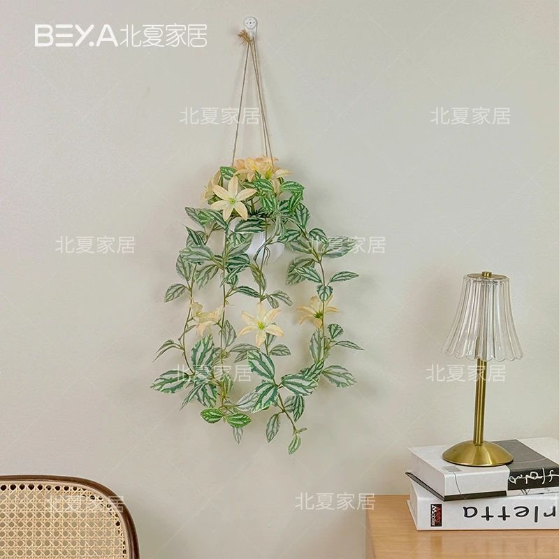 仿真吊兰垂吊吊花绿植仿真假花垂吊摆件花艺北欧客厅室内装饰套装