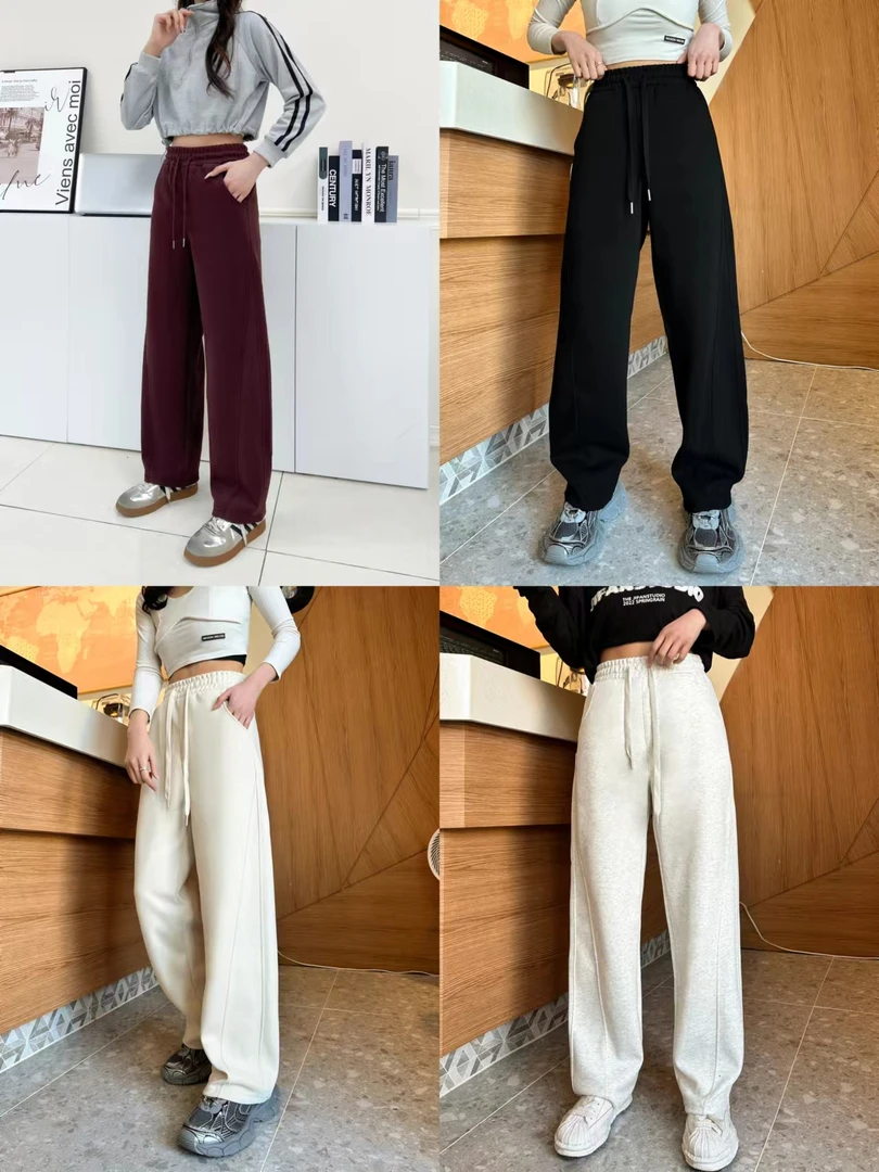 【冬款加绒香蕉裤】929-7冬季奥粒绒款女款休闲显瘦高腰百搭阔腿裤