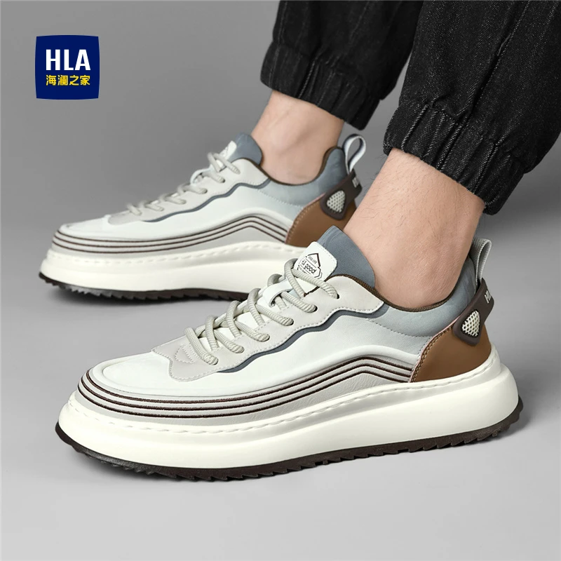 HLA/海澜之家男鞋2025新款低帮时尚休闲鞋百搭潮流软底厚底男鞋