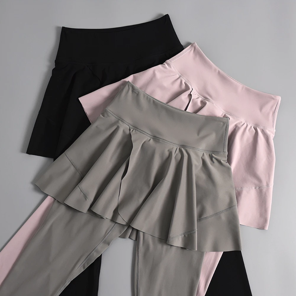 假两件长裤女秋冬新款健身防走光外穿运动紧身裤专业跑步瑜伽裙裤