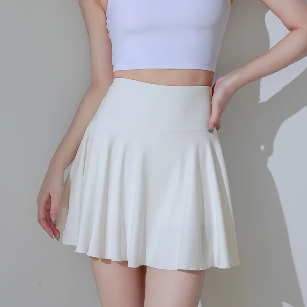 网球裙裤女高腰显瘦带口袋假两件防走光羽毛球运动短裙跑步健身裤