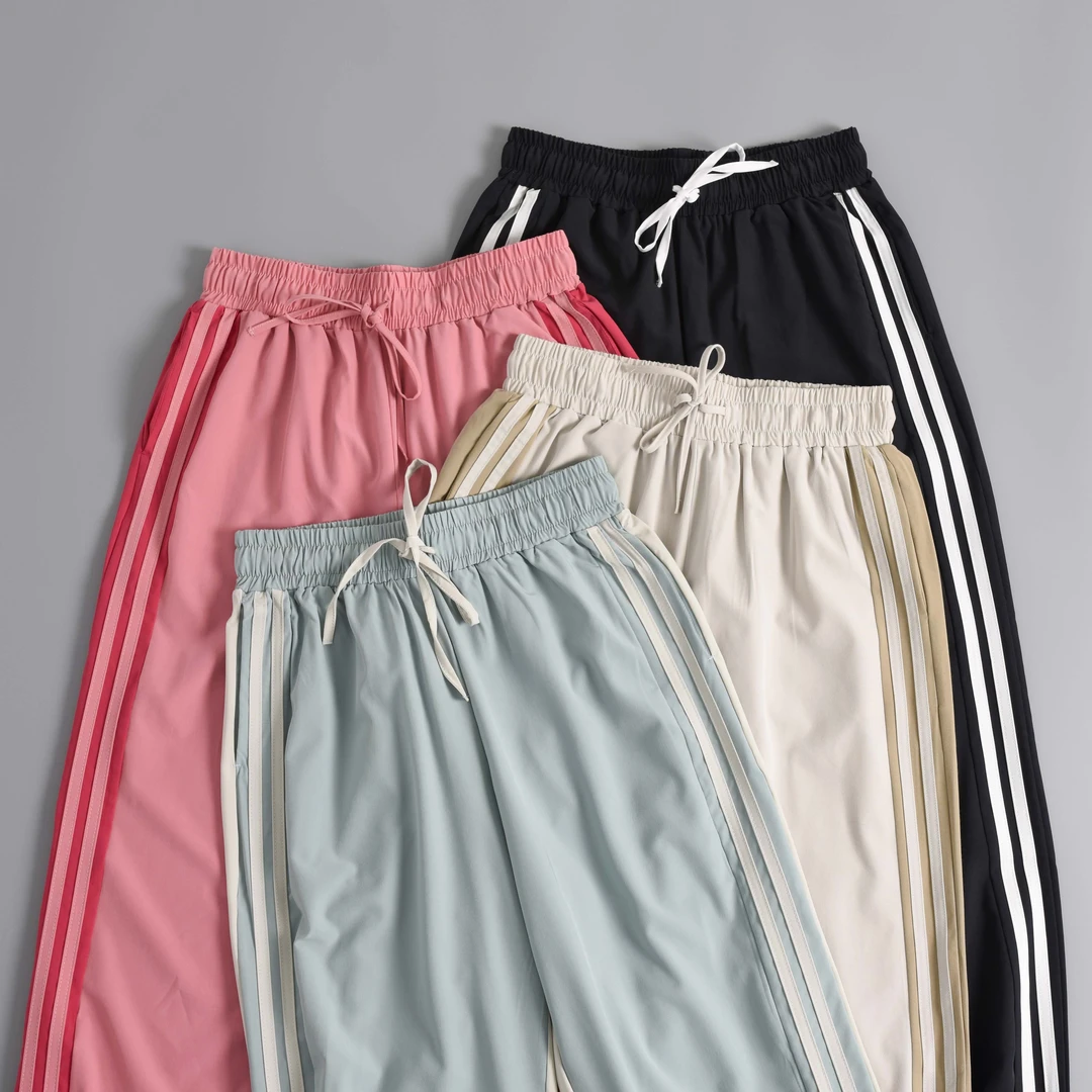 撞色宽松瑜伽裤女跑步休闲运动裤哈伦束脚百搭透气速干健身裤夏季