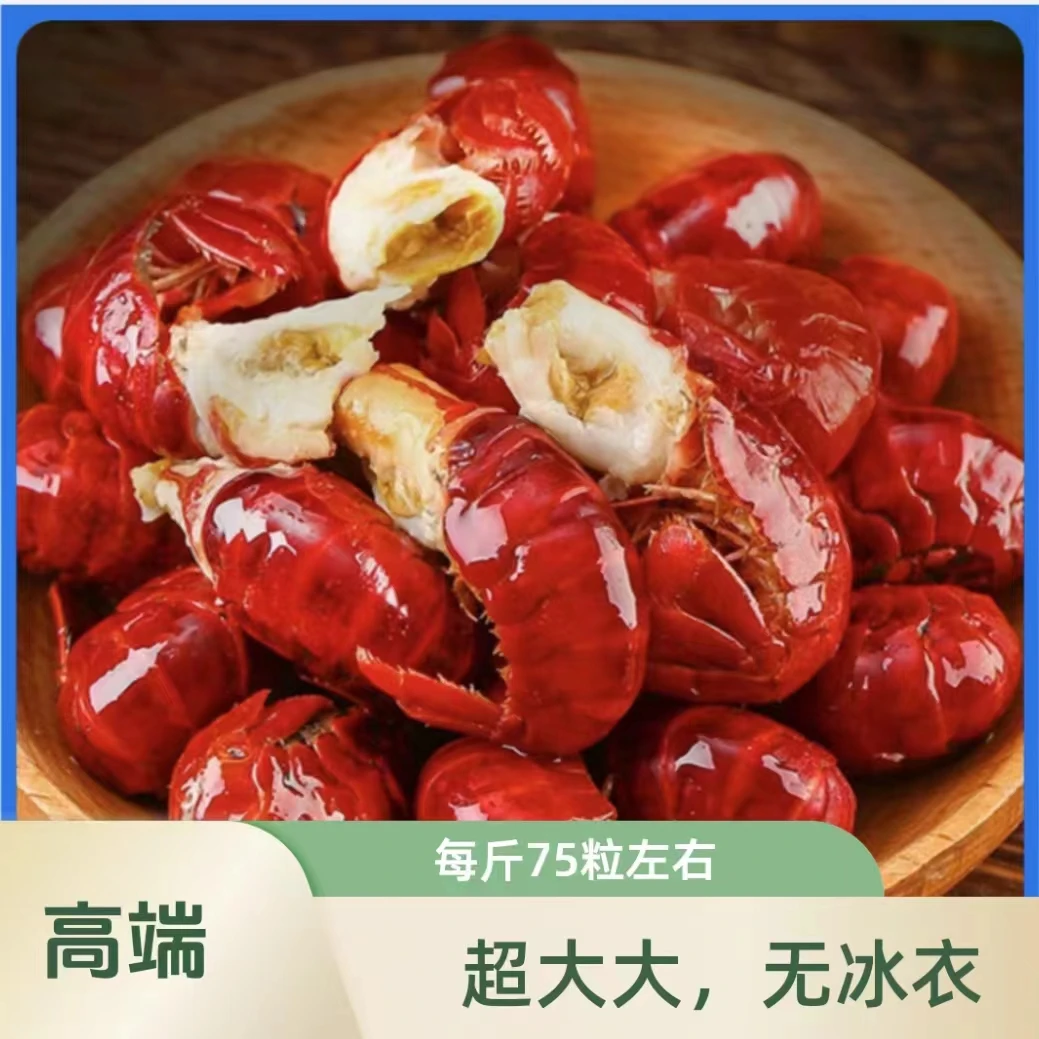 超大号75粒左右/斤新鲜龙虾尾  郑州万邦发货（有冰衣赔十倍）