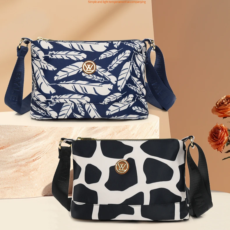 百搭休闲斜挎包女士小包包包包印花单肩肩包夏季简约潮流妈妈包