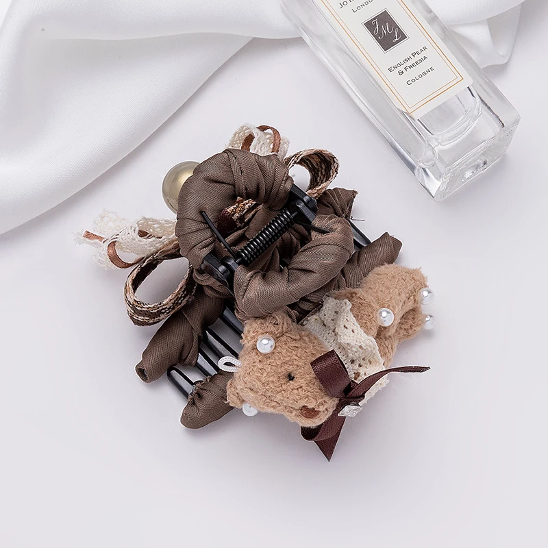 B.[72907]小抓夹气质网红时尚可爱百搭发卡复古韩版小熊发夹