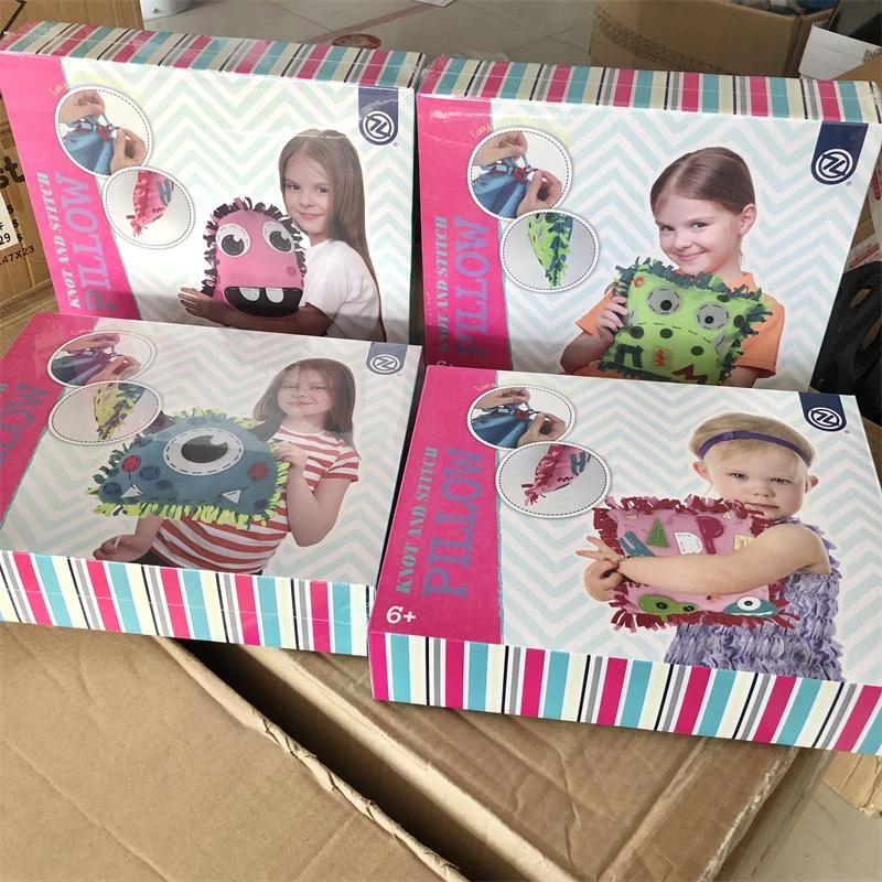 拼接布艺打结抱枕 儿童益智玩具手工具包diy创意礼物