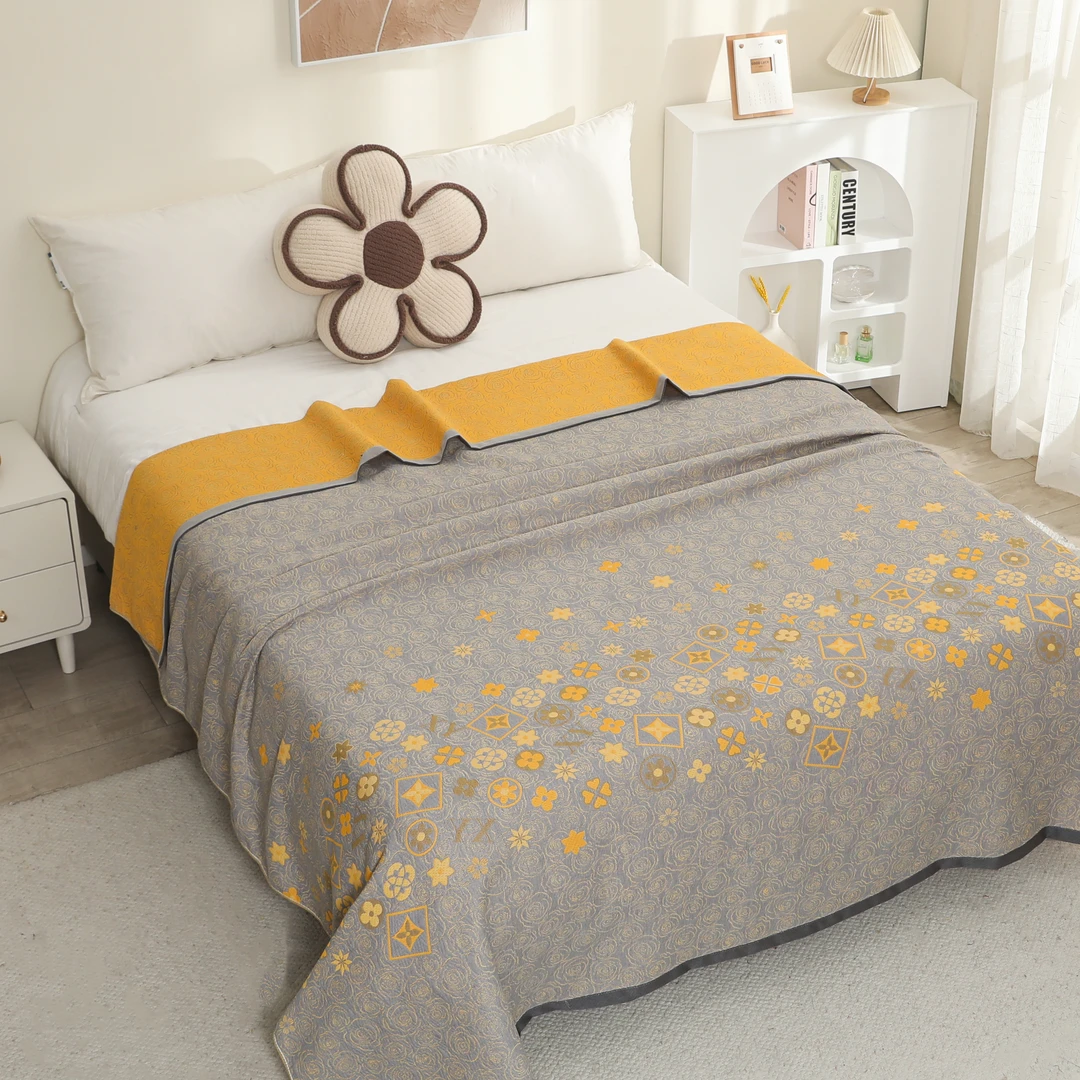 【纱布福利 灰玫瑰 200*230】纱布毯纯棉纱布柔软铺盖