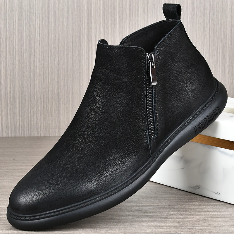 马丁靴男款2024新款真皮男士切尔西靴爆款冬季保暖加绒加厚雪地靴