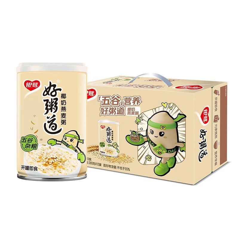 银鹭好粥道五种口味混合装280gx12罐免煮粥速食代餐粥椰奶燕麦粥