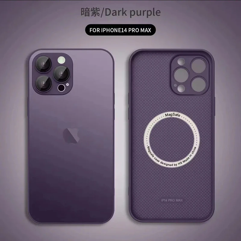 苹果14/13/12/11新AG磨砂玻璃自带镜头膜手机壳iPhone14Promax潮