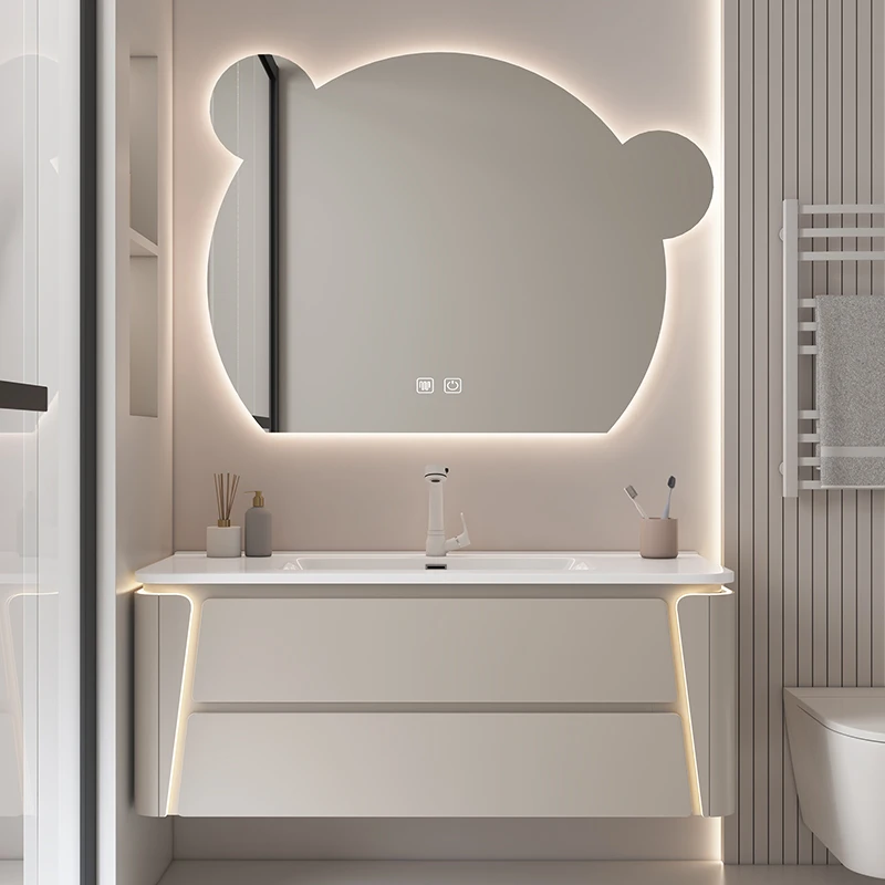 圆弧陶瓷一体盆浴室柜可丽耐卫生间洗漱台洗手池洗脸盆柜组合新款