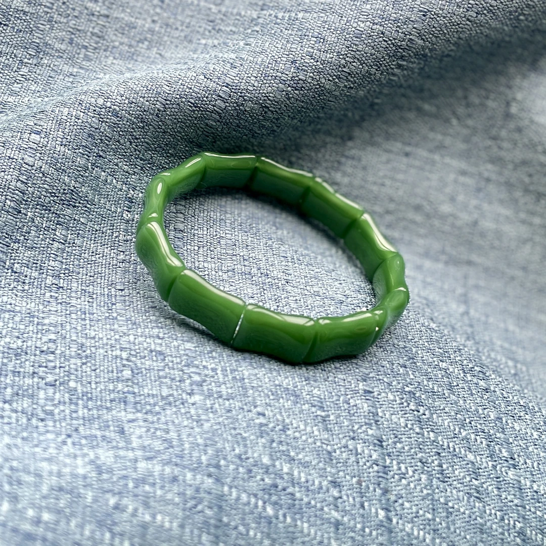 天然东陵玉单圈竹节手串手排 SLM0057