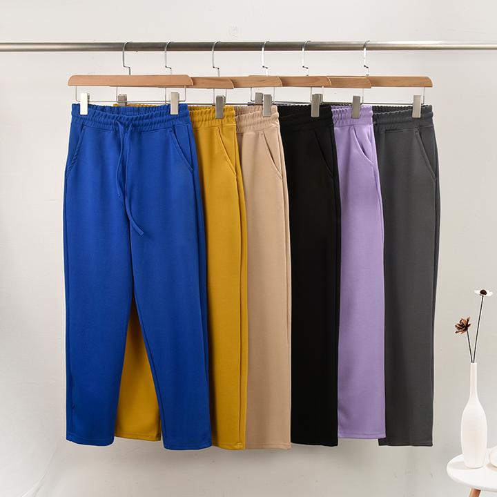 中年高腰女裤春秋款时尚长裤洋气清凉百搭显瘦松紧腰直筒休闲裤女