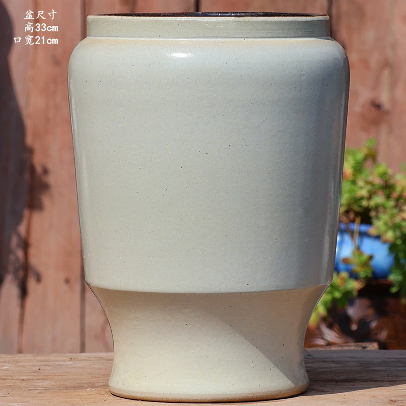 手工粗陶高大花盆老桩多肉盆直筒绿植陶瓷透气陶罐悬崖桩三角梅盆