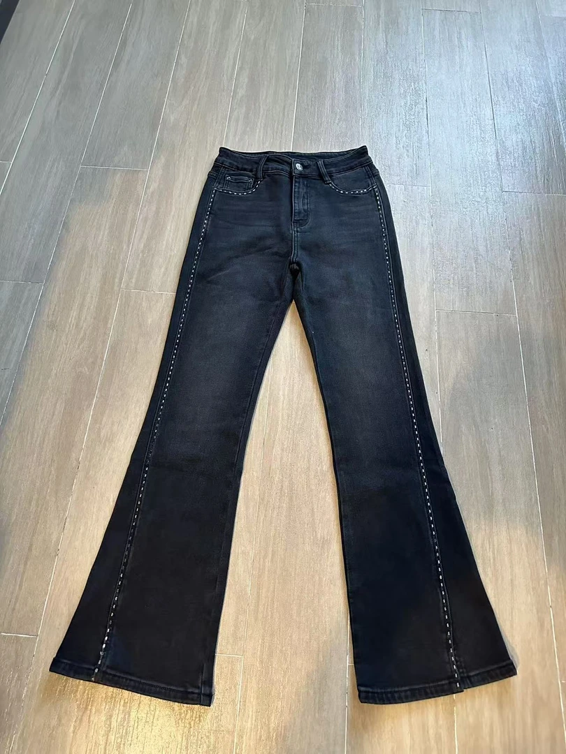 南油设计师时尚气质百搭微喇裤（加绒）-3260