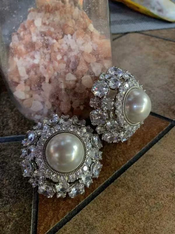 铜合金耳饰 BSUBeadsu水钻镂空耳夹镶嵌饰品首饰3008