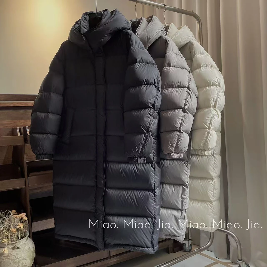 /苗苗家/『弥漫』7375精品复古双面穿过膝白鹅绒男女款加厚大鹅绒