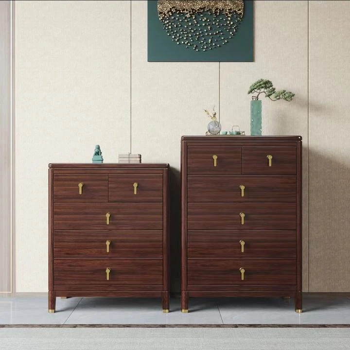 新中式全实木乌金木斗柜储物柜抽屉现代简约客厅卧室收纳柜斗柜