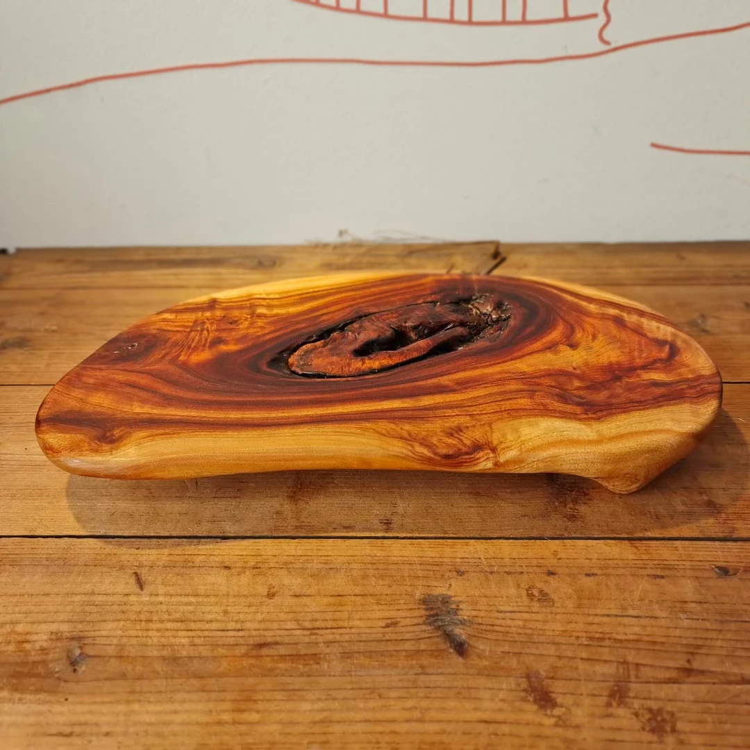 侘寂风原木风香樟木果盘，一物一拍