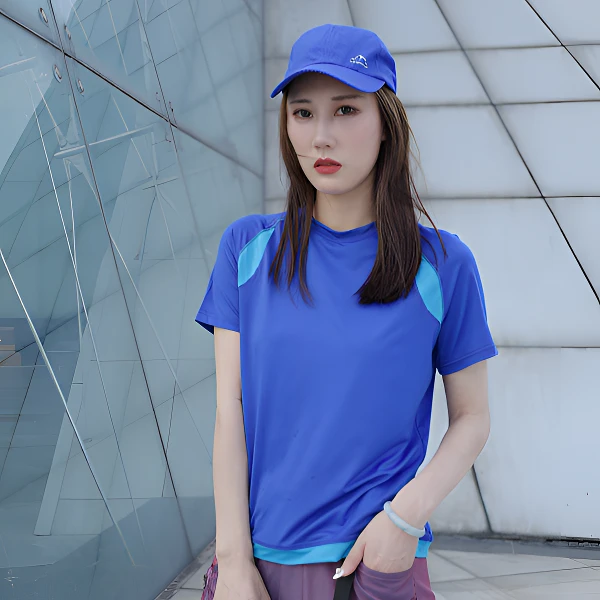 女生户外运动吸汗透气短袖快干T恤圆领休闲时尚弹力速干衣女款