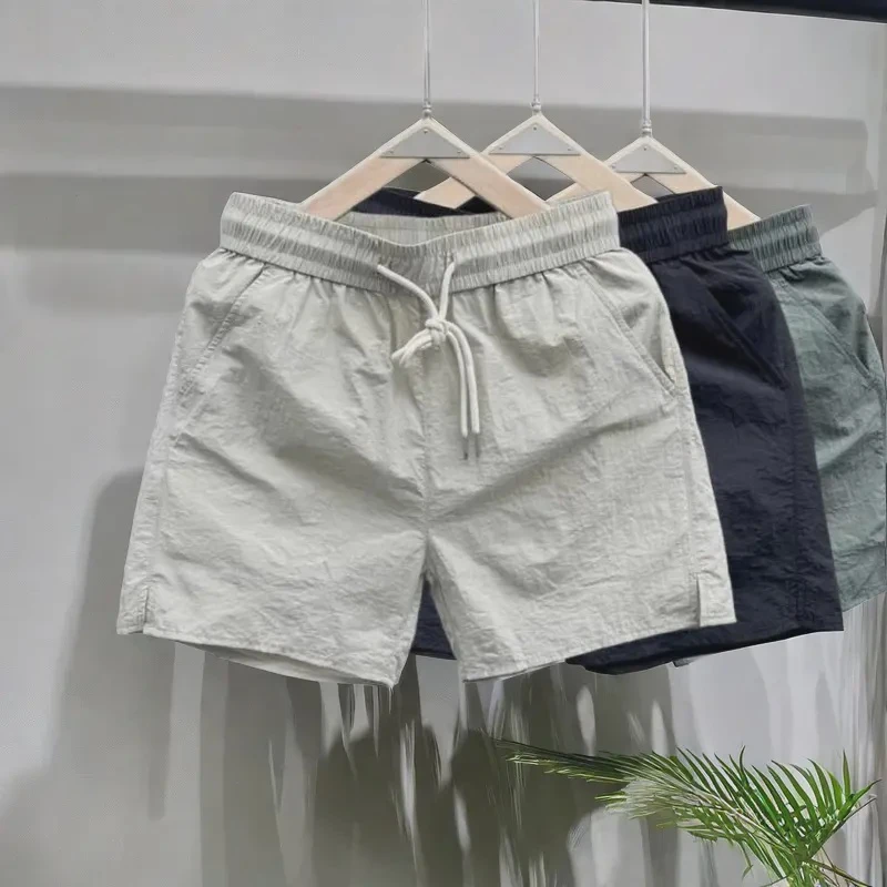 短裤男款爆款2025新款夏季薄款冰丝速干痞帅潮男休闲三分裤沙滩裤