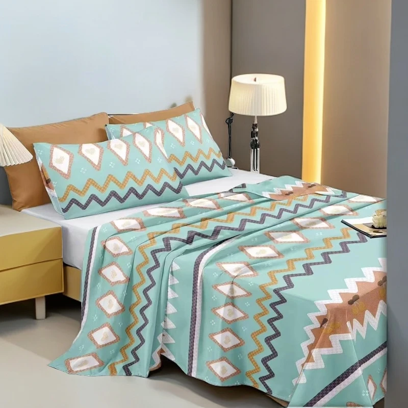 （三件套）老粗布花边三件套2.45*2.45尺寸双人床老粗布 三件套